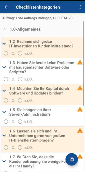 Hausdienste.App Vordefinierte Checklisten zum Auftrag ausfüllen