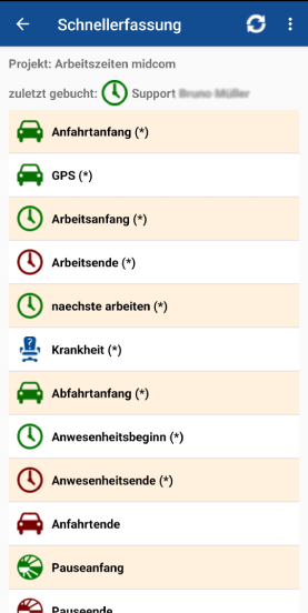 Hausdienste.App Tätigkeiten zeitlich zum Auftrag erfassen